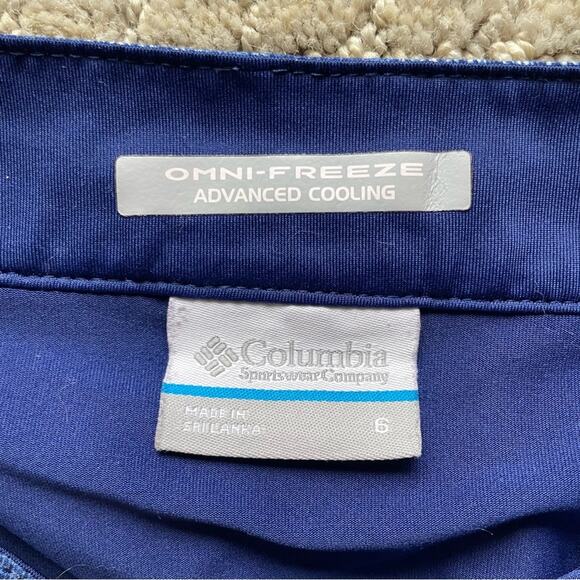 Columbia Omni Freeze Advanced Cooling Blue Heathered Skort Size 6 - Picture 3 of 6